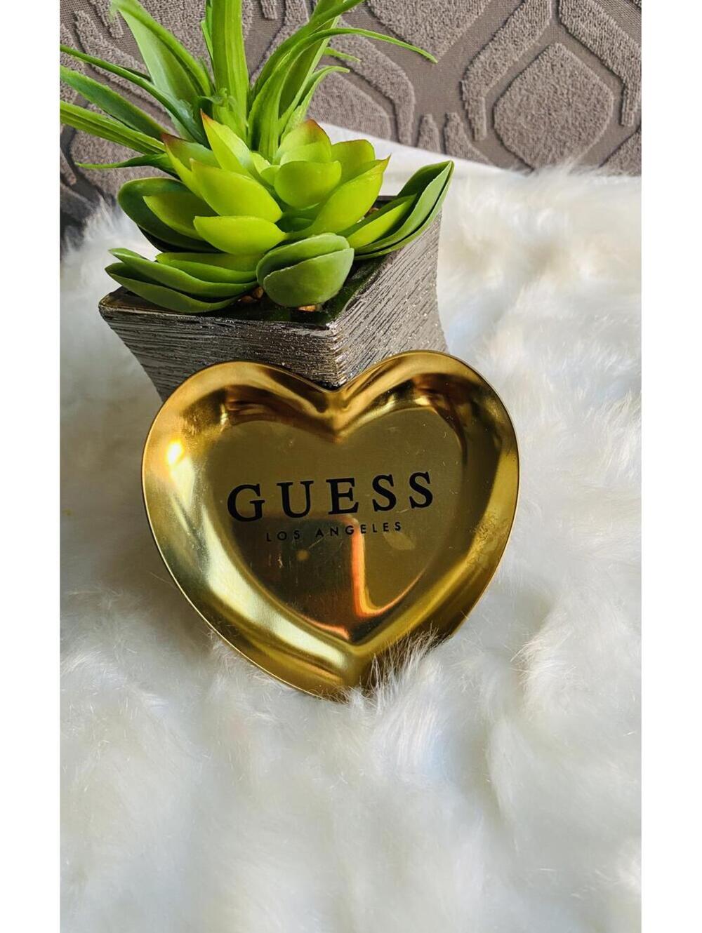 Guess Heart-Shaped Gold Decorative Tray